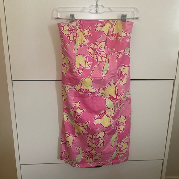 Lilly Pulitzer Hotty Pink Blossom Daylily strapless dress - Picture 1 of 4